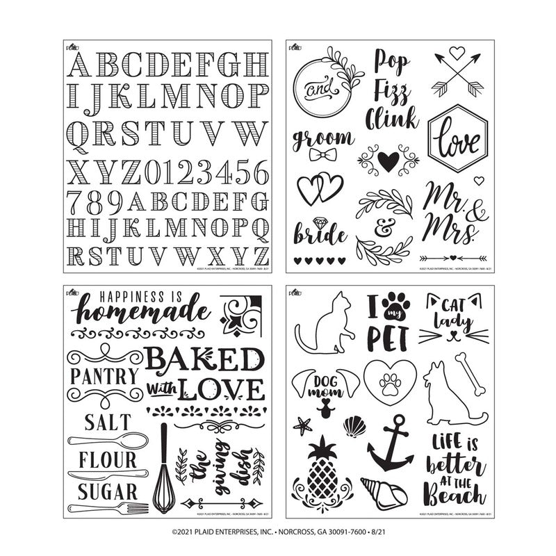 Engraving Patterns Sheets, Lifestyle (5pc)