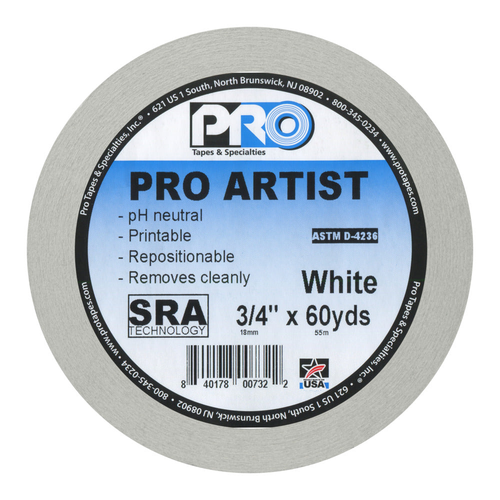 Pro Artist Tape, White - 3/4" x 60yds