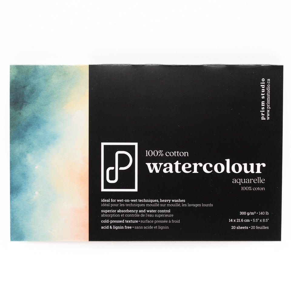 100% Cotton Watercolour Block, 5.5" x 8.5"