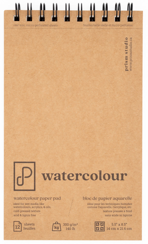 Watercolour Pad, 5.5" x 8.5", Spiral-Bound at Top