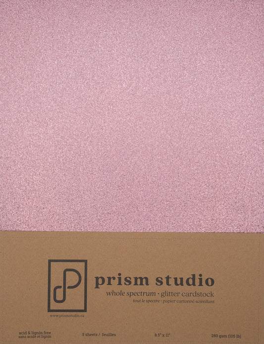 8.5x11 Whole Spectrum Glitter Cardstock, Rose Gold (5 sheets)