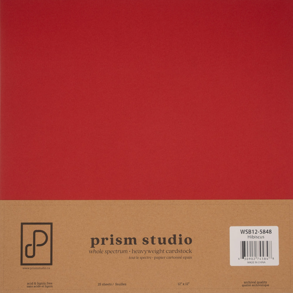 12X12 Whole Spectrum Smooth Cardstock, 92lb - Hibiscus (25 Sheets)