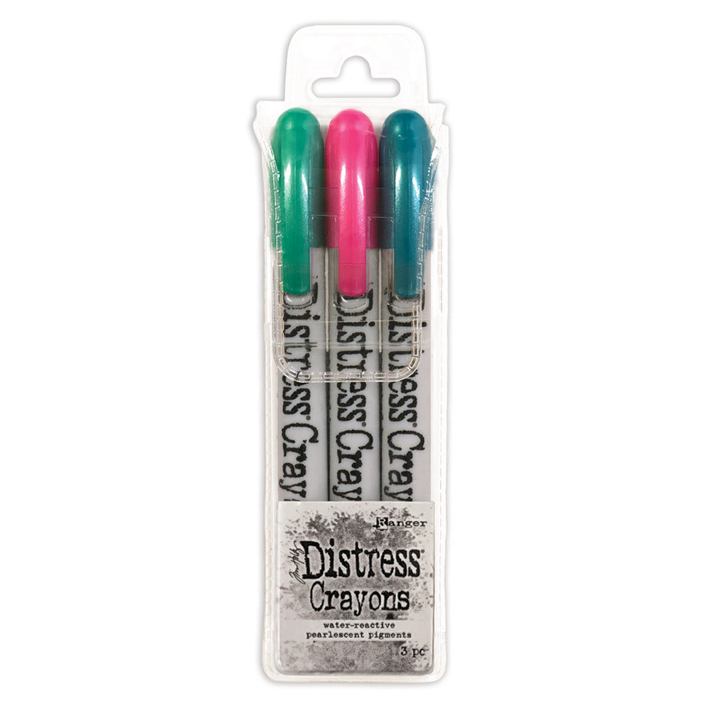 Tim Holtz Distress Pearlescent Crayon Set, Holiday #4