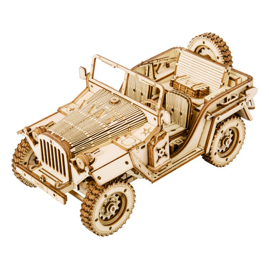 ROKR 3D Wooden Puzzle, Scale Model Vehicle - Army Jeep