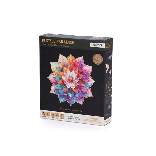 Rowood Wooden Jigsaw Puzzle, Mystic Mandala Flower
