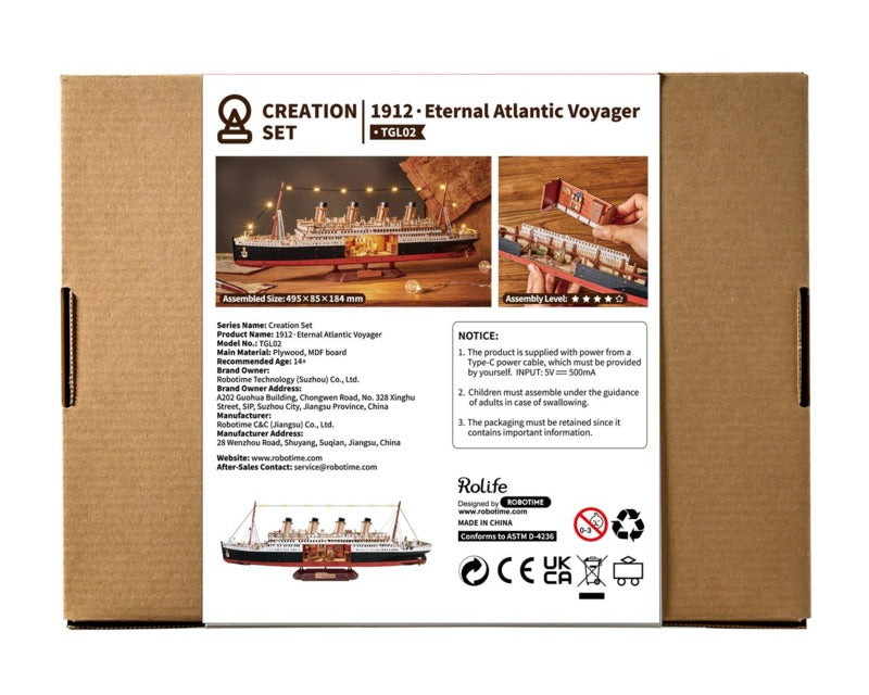 Rolife 3D Wooden Puzzle, 1912 Eternal Atlantic Voyager