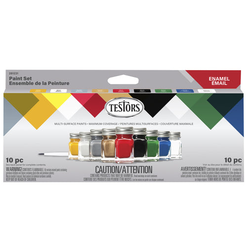 Testors 10-Pc Enamel All Purpose Paint Set 281231