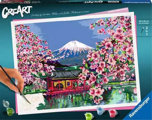CreArt Paint by Numbers -Ravensburger Japanese Cherry Blossom