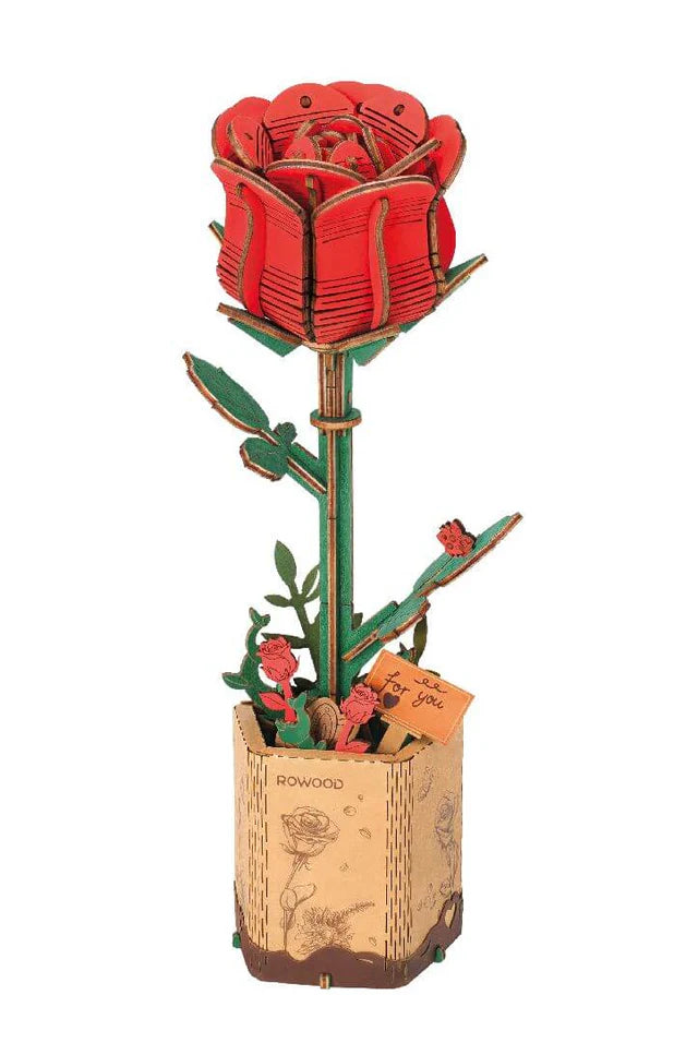 Red Rose Rowood Wooden Flower Hand-Made Craft Gift & Decoration