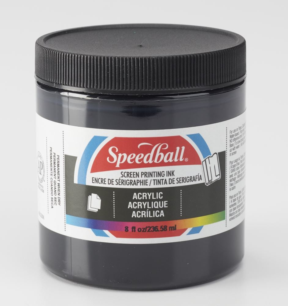 Acrylic Screen Printing Ink, 8oz - Black