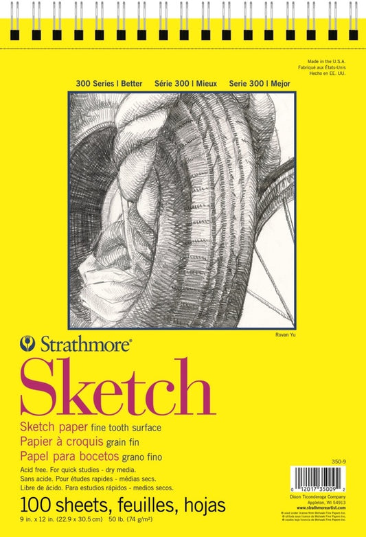300 Series Sketch Pad, 9" x 12" (Wire Bound)
