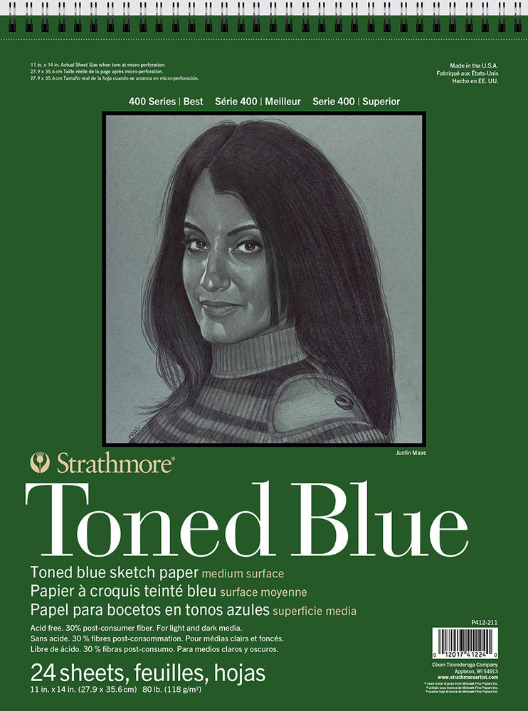 400 Series Toned Sketch Pad, Blue - 11" x 14"