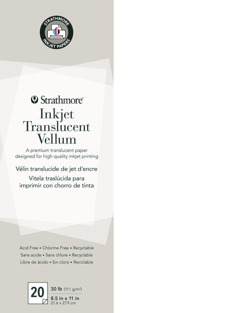 Inkjet Translucent Vellum, 8.5" x 11" (20 Sheets)