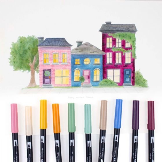 Dual Brush Pen Set, Cottage (10pk)