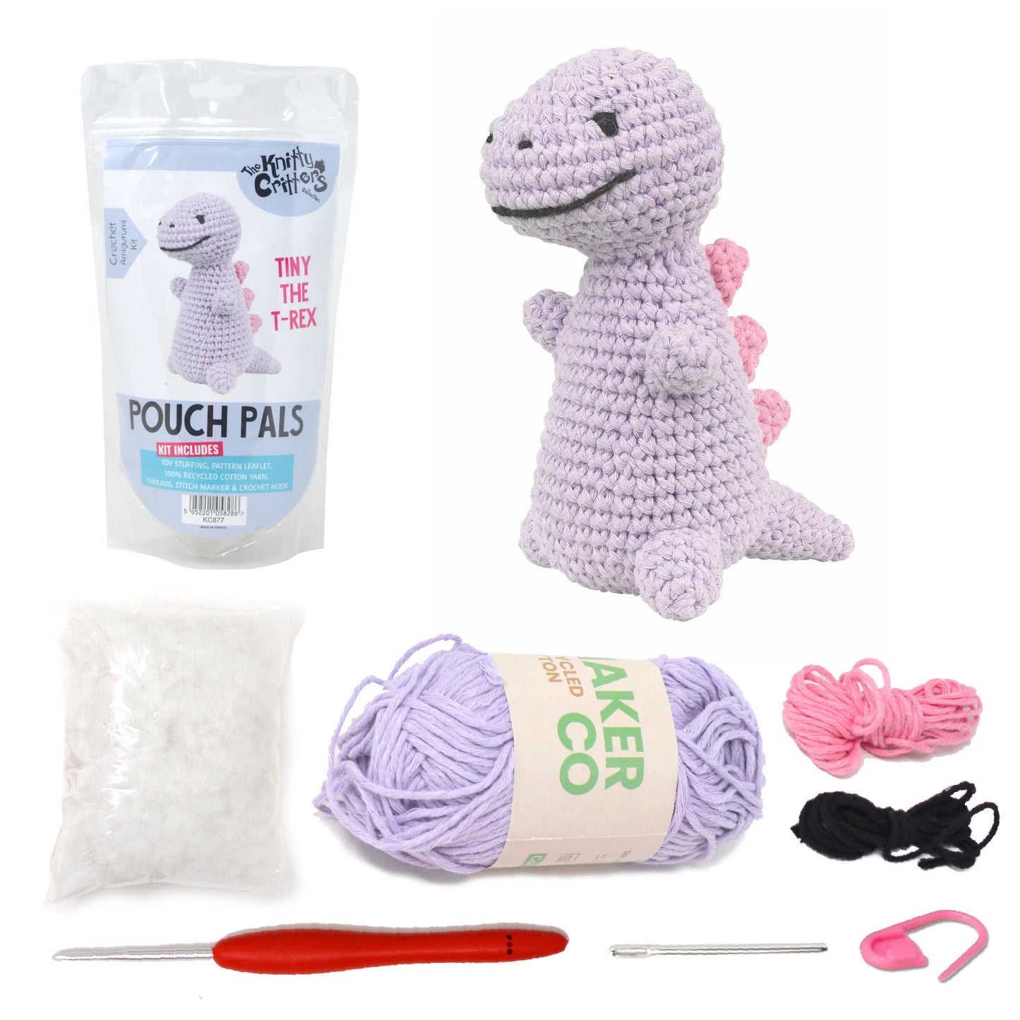 Knitty Critters - Pouch Pals II - Tiny The T-Rex