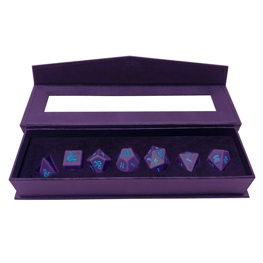 Dungeons & Dragons: Phandelver Campaign: 7RPG Heavy Metal Dice: Royal Purple & Sky Blue
