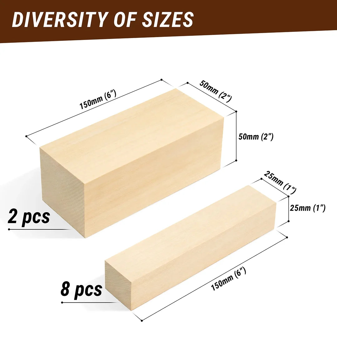 Basswood Carving Blocks - 10pcs
