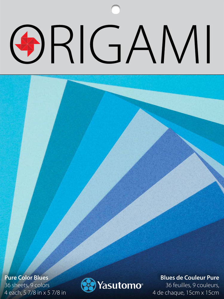 Origami Pure Color Paper Pack, Blues - 5 7/8" (36 Sheets/9 Colors)