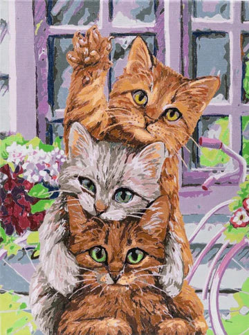 "Hello Kittens" Paint by Numb3rs 30x40cm Framed Kit
