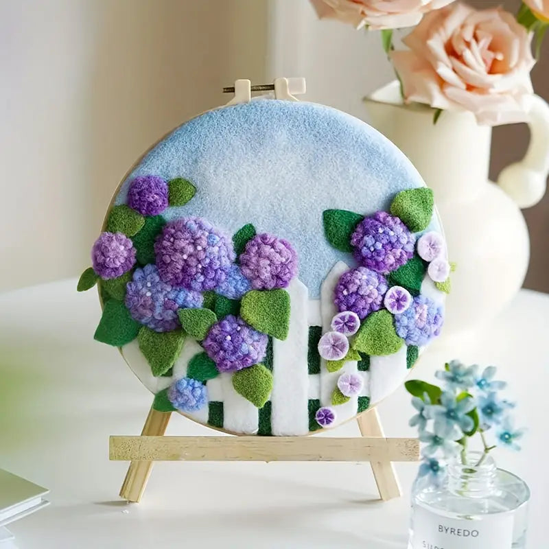 Purple Hydrangea Landscape Felting Kit