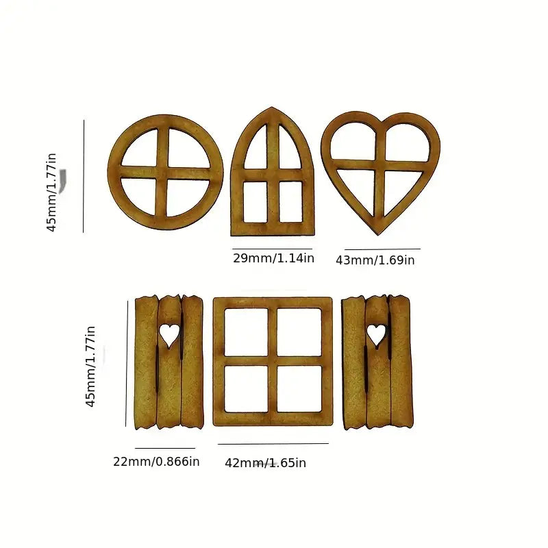 6pcs Fairy Door Wooden Garden Doors