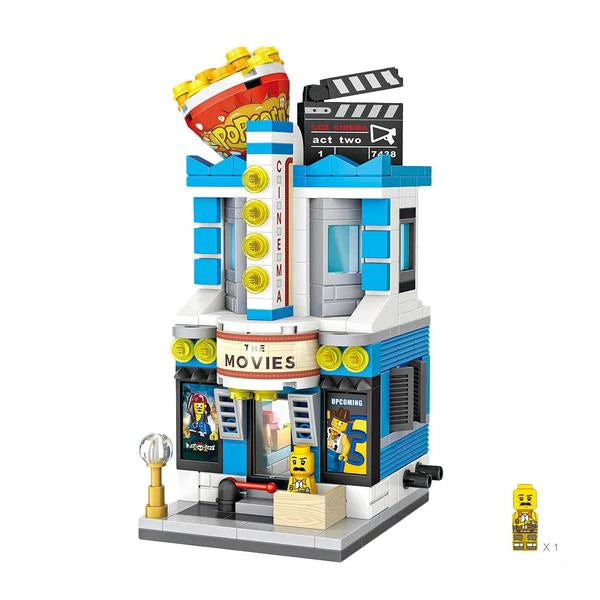 LOZ 1635 Cenima Mini Block Building Bricks Set Mini Street