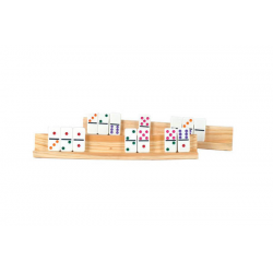 DOMINOES - SET of 2 LARGE WOODEN TILE HOLDER ( 13.5" Length x 1.875" High )
