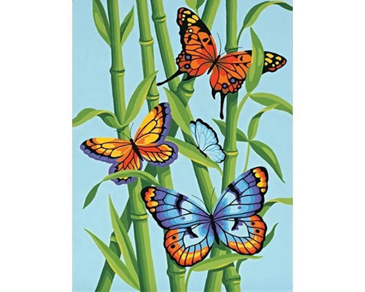Paint Works Paint By Number Kit 9"x12" - Butterflies & Bamboo