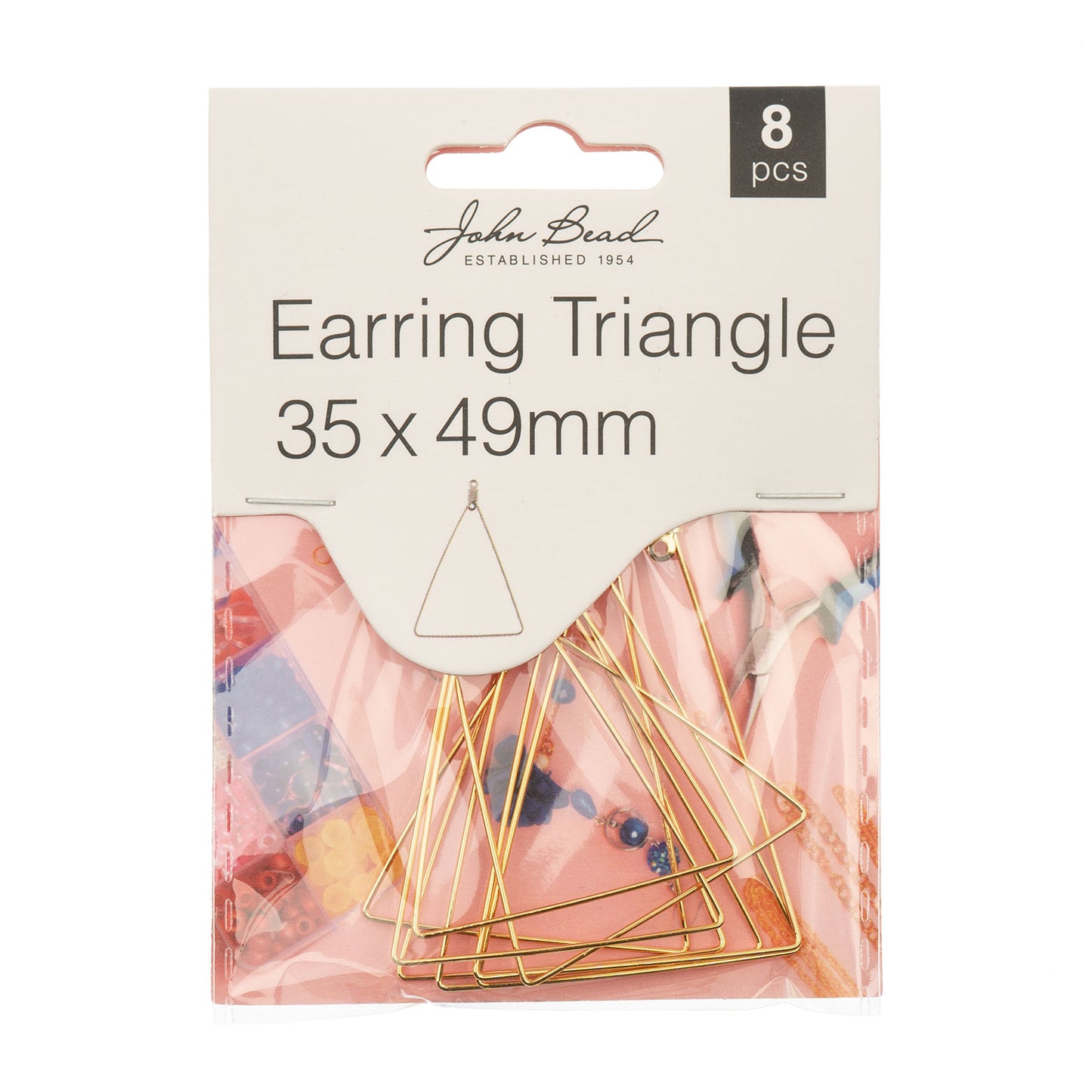 Must Have Findings - Earring Triangle 35x49mm Gold 8 pcs