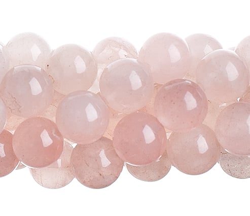 Semi-Precious 16in 8mm Round Rose Quartz Natural
