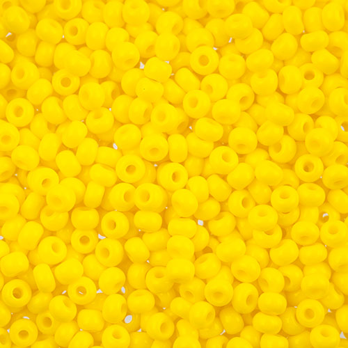 Czech Seed Beads apx 24g Vial 8/0 Opaque Lemon Yellow