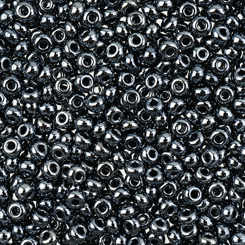 Czech Seed Beads apx 24g Vial 8/0 Metallic Gunmetal