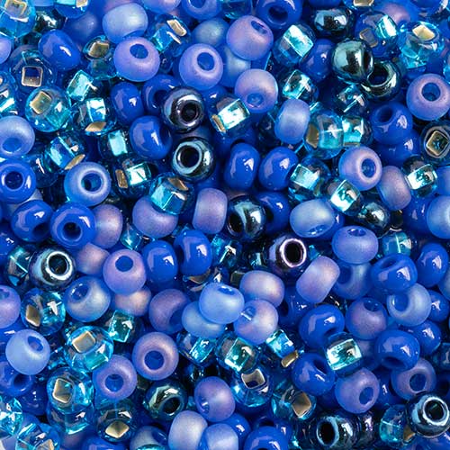 Czech Seed Beads apx 24g Vial 8/0 Deep Sea Mix