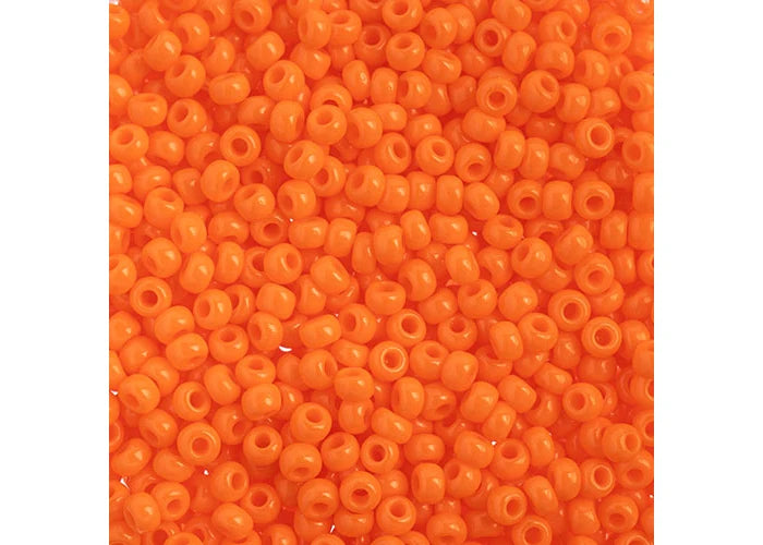 CZECH SEED BEAD APX 22G VIAL 10/0 OPAQUE ORANGE