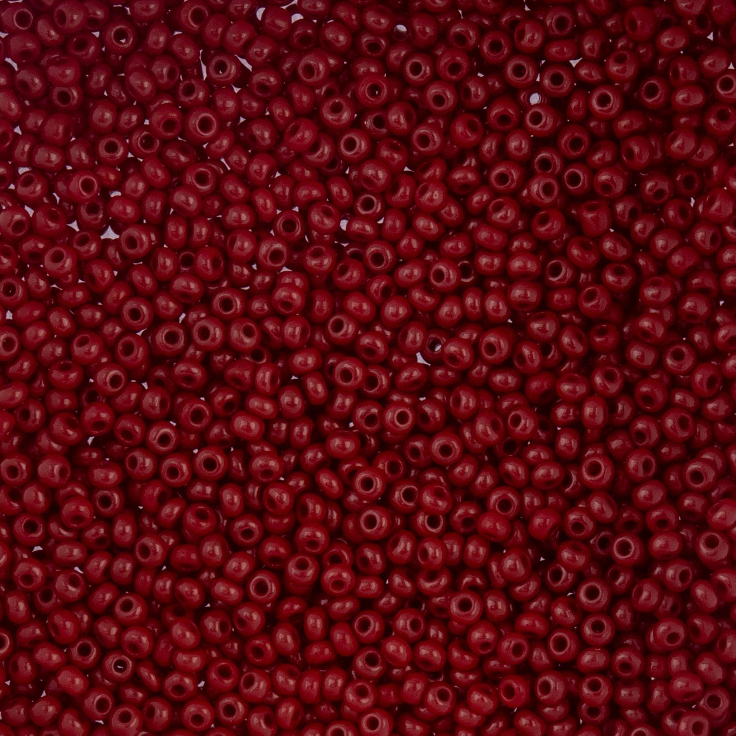 Czech Seed Beads 10/0 Vial Natural Opaque Dark Red apx. 22g