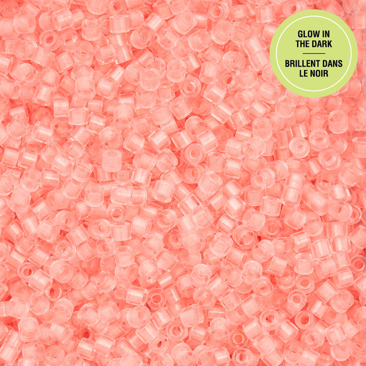 Cylin Bead 11/0 25g Bag Glow in Dark - Coral