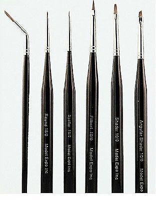 Model Expo 6-Pc. Red Sable Fine Detail Paintbrush Set (YNB103) TL14