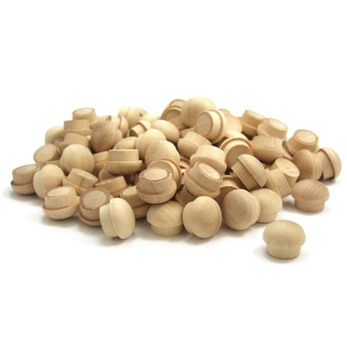 Hardwood Screwhole Buttons - 1/2" Short Shank