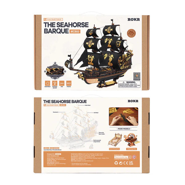 ROKR 3D Wooden Puzzle, The Seahorse Barque