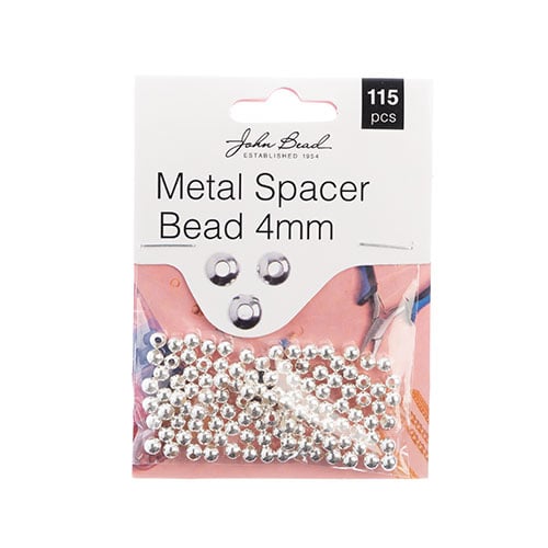 Must Have Findings - Metal Spacer Bead 4mm Silver 115pcs