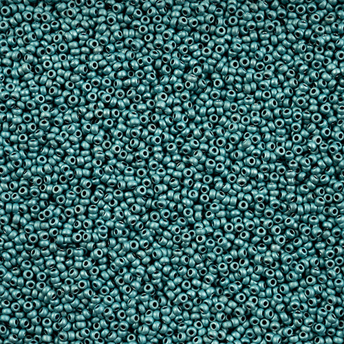 Czech Seed Bead 11/0 Vial Aqua Terra Metallic Matt apx24g