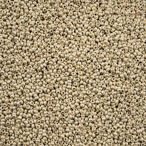 Czech Seed Bead 11/0 Vial Off White Terra Metallic White apx24g