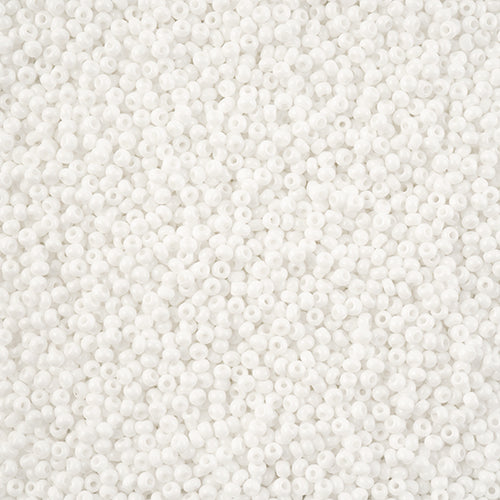 Czech Seed Beads 11/0 Cut apx 13g vial Opaque Chalk White