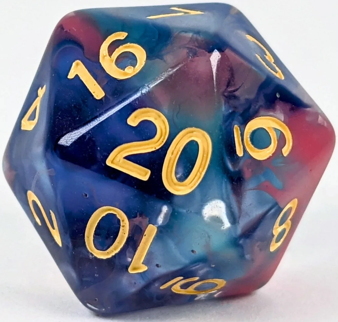 XL D20: CORAL REEF 30MM with Turtle Symbol