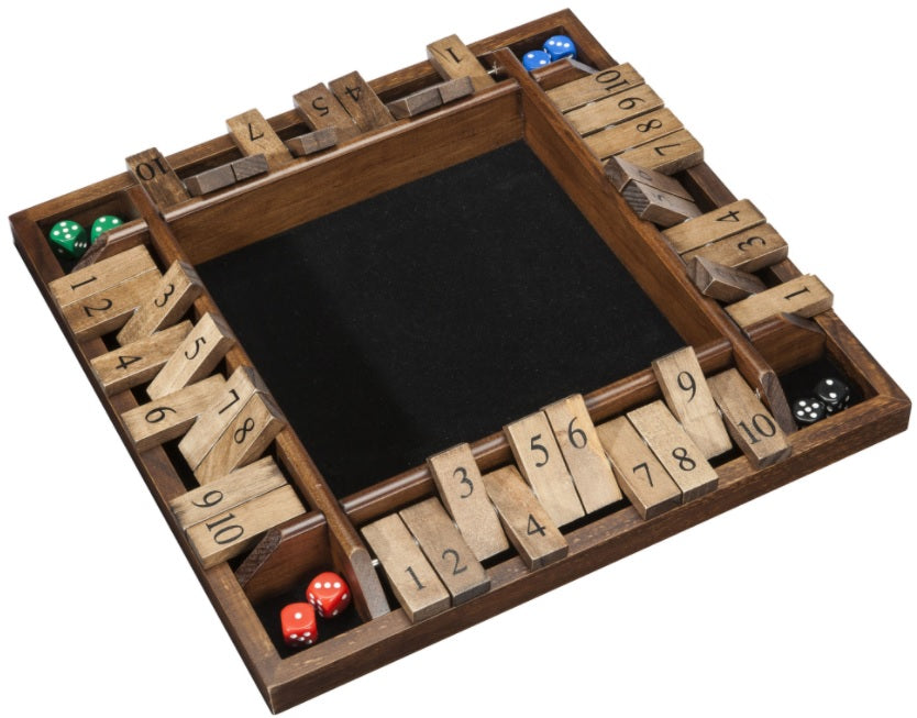 SHUT THE BOX, 4-PLAYER, WOOD