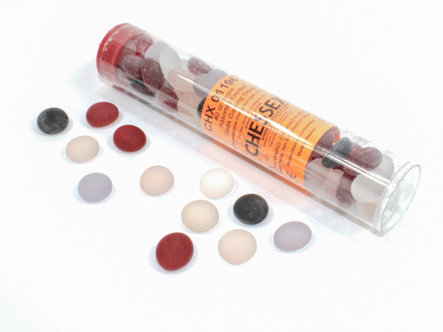 GLASS STONES FROSTED MIXED COLORS QTY 40 TUBE