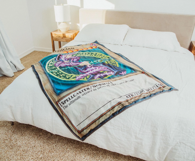 YU-GI-OH! DARK MAGICIAN DOUBLE SIDED CARD FLEECE THROW BLANKET 45X60 INCHES