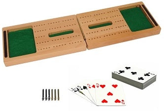 CRIBBAGE, 2-TRACK, FOLDING, W/CARDS