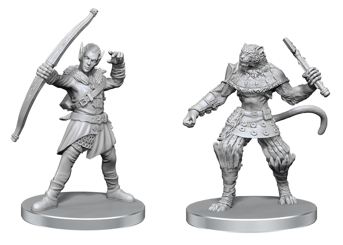 PF UNPAINTED MINIS WV26 ELF HUNTER & CATFOLK BANDIT