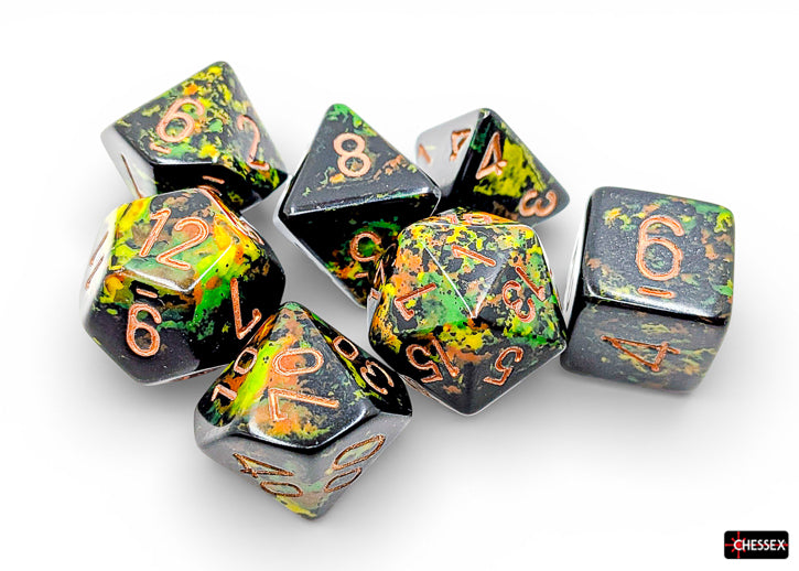 BRUSH 7-DIE SET POLYHEDRAL DEEP FOREST/GOLD